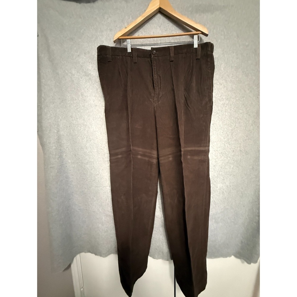 Eddie Bauer Pants Men's 44 TALL Brown Corduroy Relaxed Soft Preppy Specially Dye